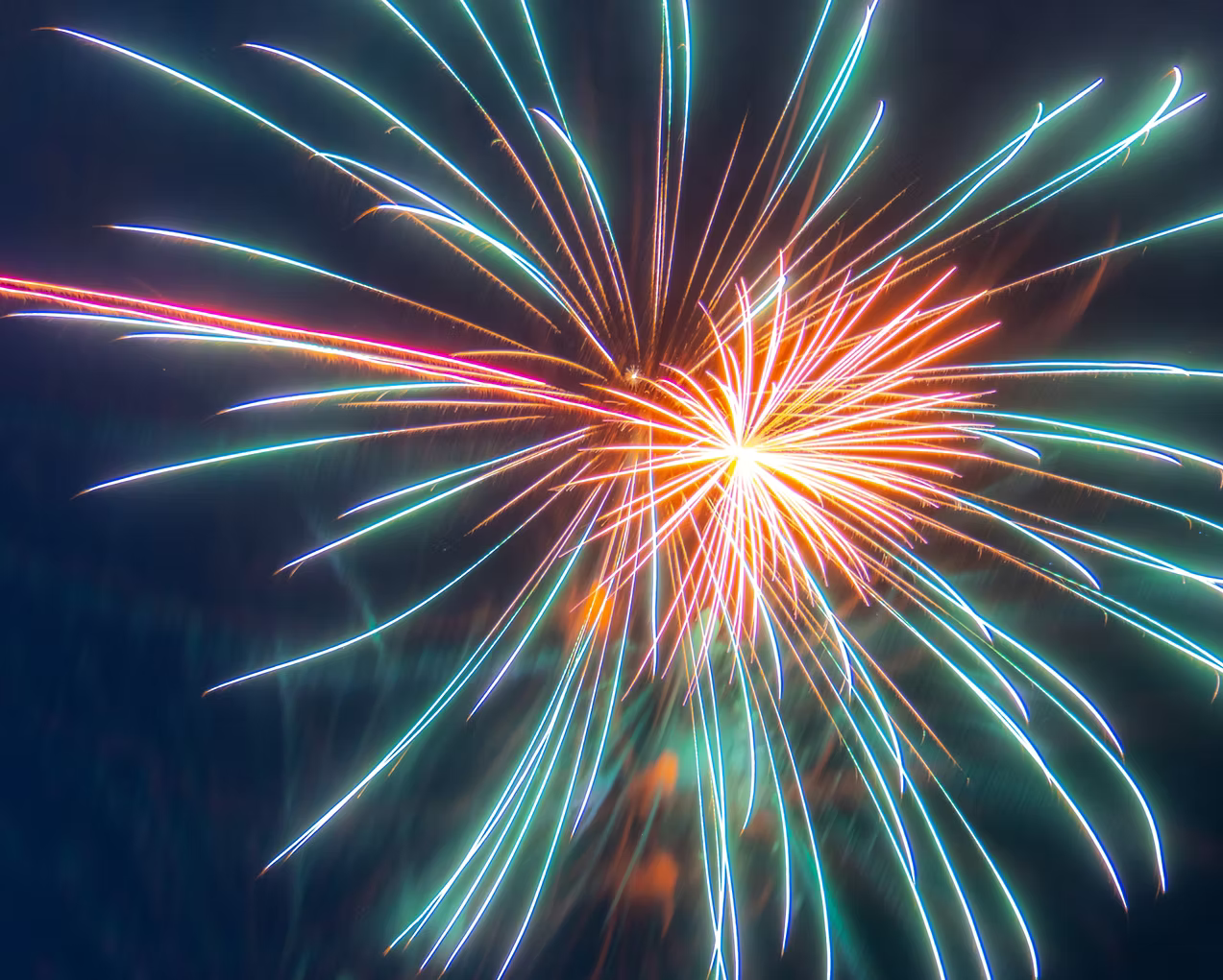 Colorful fireworks display